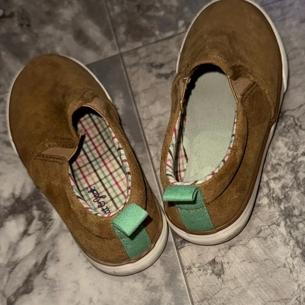Cat & Jack Keagan Toddler Boys Tan Slip On Sneakers Size 9